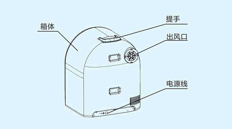 母嬰小型烘干機的結構圖介紹